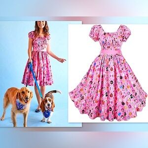 🐾💕Disney Dogs A-Line Pink Dress, Retired From the Official Disney Dress Store ✨